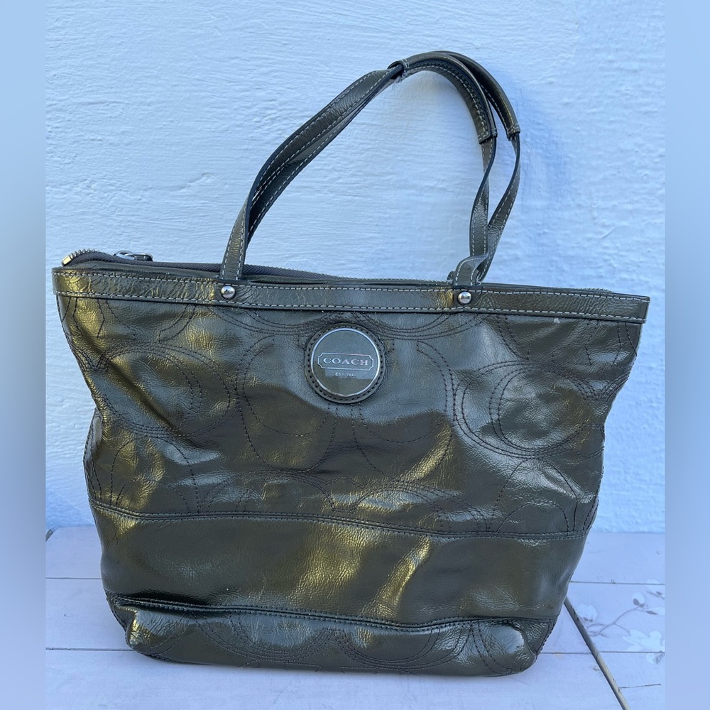 Coach Olive Green Tote Bag